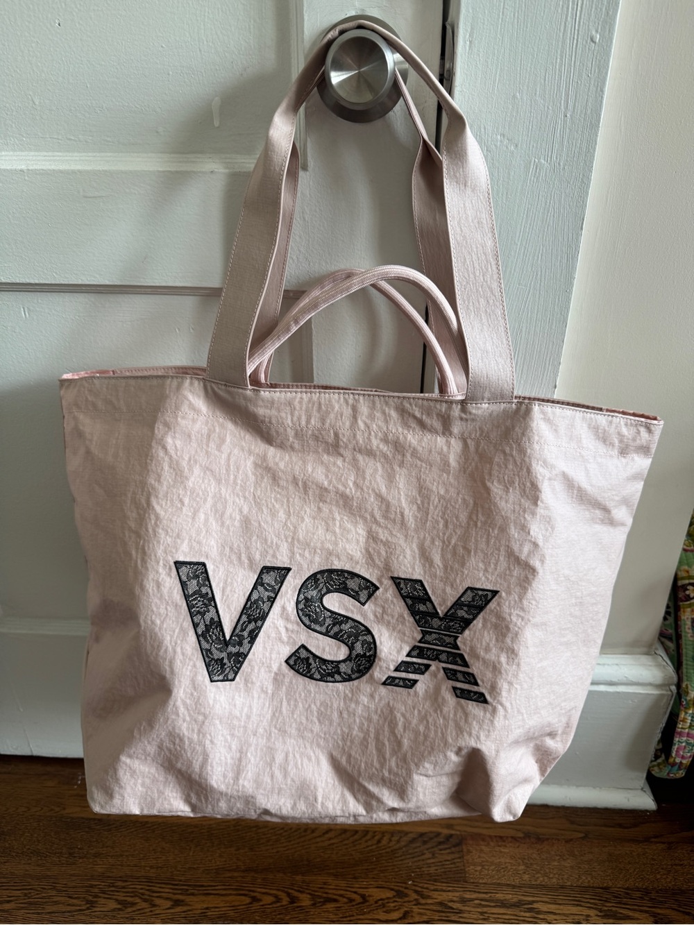 VSX Light Pink Tote with Black Lace Logo